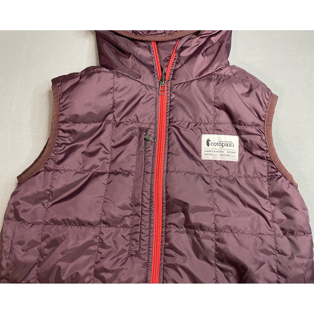 Cotopaxi Teca Calido Reversible Hooded Vest Womens XXS Purple Yellow Colorblock - Picture 4 of 9